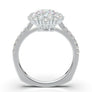 Snowflake Moissanite Ring/ 1CT Round Cut Diamond Starburst Halo Ring/ Solid 14K White Gold Ring/ Art Deco Engagement Ring Wedding Ring Women