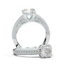 Art Deco Engagement Ring - Vintage Inspire Ring - Antique Style - Round Cut Diamond Ring - 1 Carat - 14K White Gold Ring - Milgrain Filigree