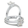 Emerald Cut Solitaire Engagement Ring, 14K Solid White Gold Ring, Diamond Wedding Ring, Promise Ring, Moissanite Ring, Anniversary Ring Her