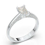 Emerald Cut Solitaire Engagement Ring, 14K Solid White Gold Ring, Diamond Wedding Ring, Promise Ring, Moissanite Ring, Anniversary Ring Her