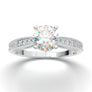 Art Deco Engagement Ring, 1.0 CT Round Cut Diamond Ring, Moissanite Milgrain Ring, 14K White Gold Daily Ring, Vintage Wedding Ring, Gift Her