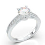 Art Deco Engagement Ring, 1.0 CT Round Cut Diamond Ring, Moissanite Milgrain Ring, 14K White Gold Daily Ring, Vintage Wedding Ring, Gift Her