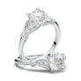 Art Deco Engagement Ring - Vintage Inspire Ring - Antique Style - Round Cut Diamond Ring - 1 Carat - 14K White Gold- Moissanite Ring For Her