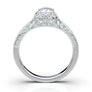 White Gold Vintage Milgrain Filigree Signet Ring