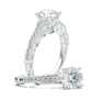 White gold vintage tapered ring