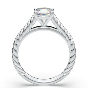 Home Try On--White Gold Rope Solitaire Ring