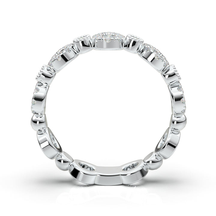 White Gold Vintage Stackable Circle Band