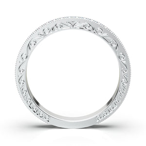 Home Try On--White Gold Vintage Filigree Band