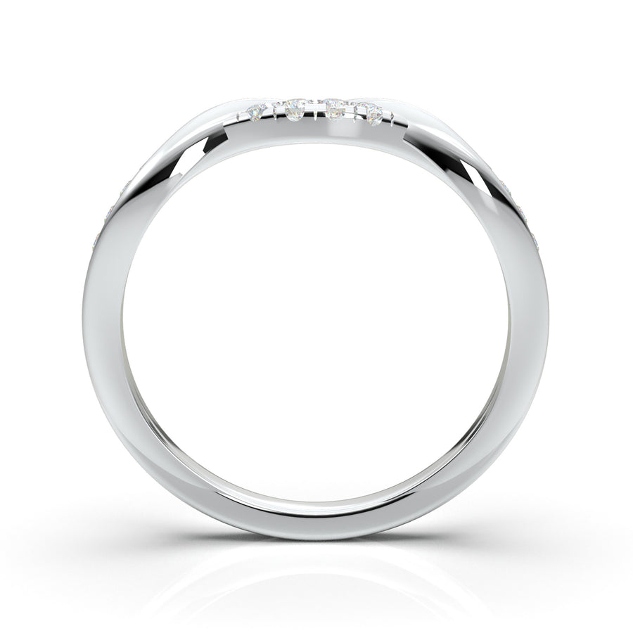 Home Try On--White Gold Twisted Half Diamond Band