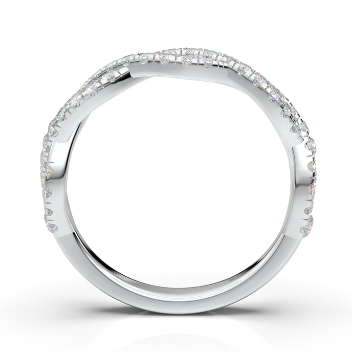 White Gold Infinity U-Cut Diamond Band