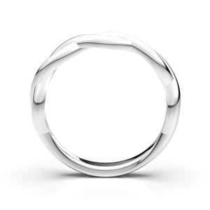 White Gold Infinity Plain Solitaire Band