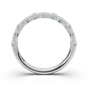 White Gold Vintage Marquise Bar Band