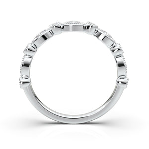 Home Try On--White Gold Vintage Stackable Bezel Band