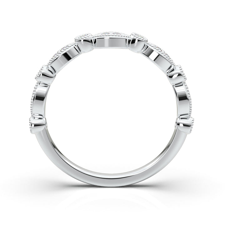 White Gold Vintage Stackable Bezel Band