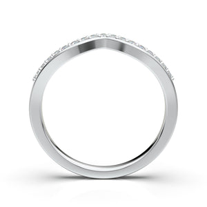 White Gold Curved Delicate Wedding Band