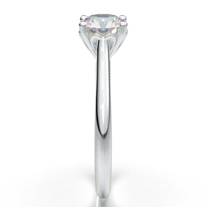 White Gold Solitaire Bead Ring