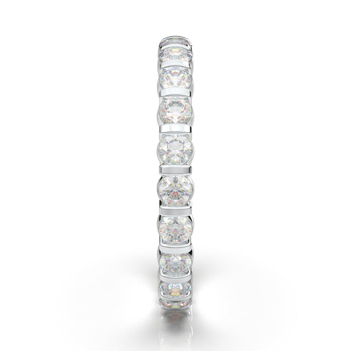 White Gold Eternity Band Bar Set 1.5 Carat