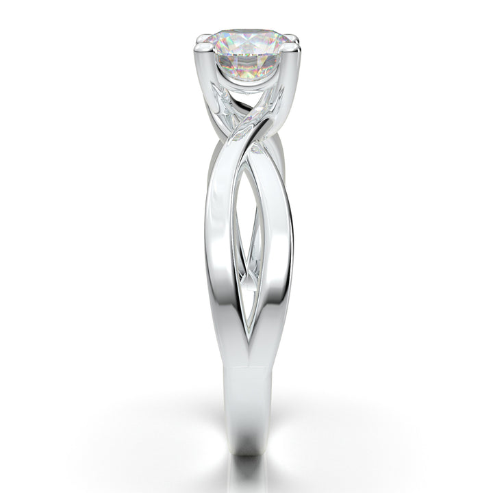 White Gold Twisted Solitaire Ring