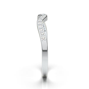 Home Try On--White Gold Curved Delicate Wedding Band