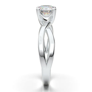 Home Try On--White Gold Twisted Solitaire Ring