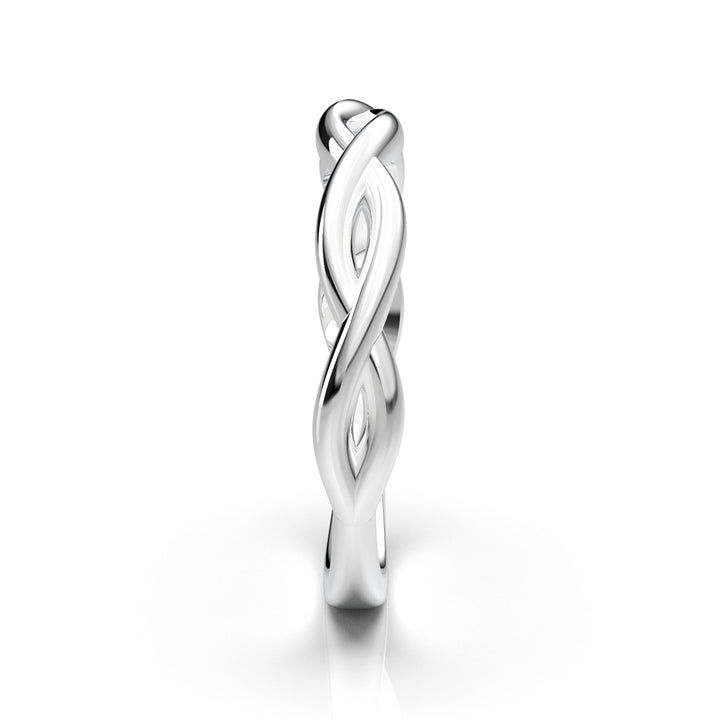 White Gold Infinity Plain Solitaire Band