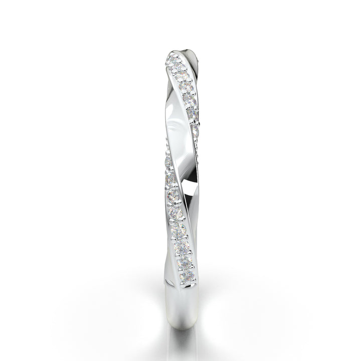 White Gold Twisted Alternating Diamond Band