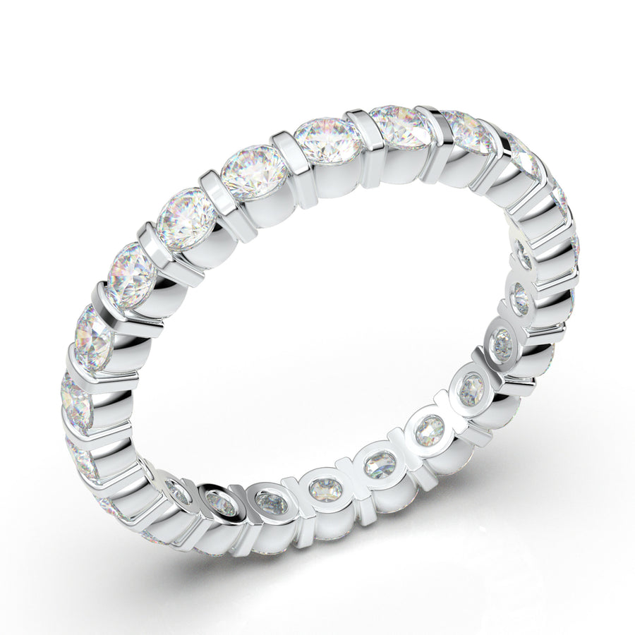 White Gold Eternity Band Bar Set 1.5 Carat