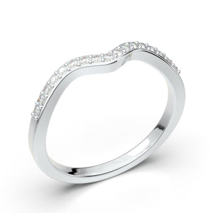 White Gold Curved Delicate Wedding Band