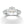 White Gold Vintage Oval Three Stone Ring