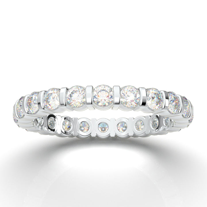 White Gold Eternity Band Bar Set 1.5 Carat