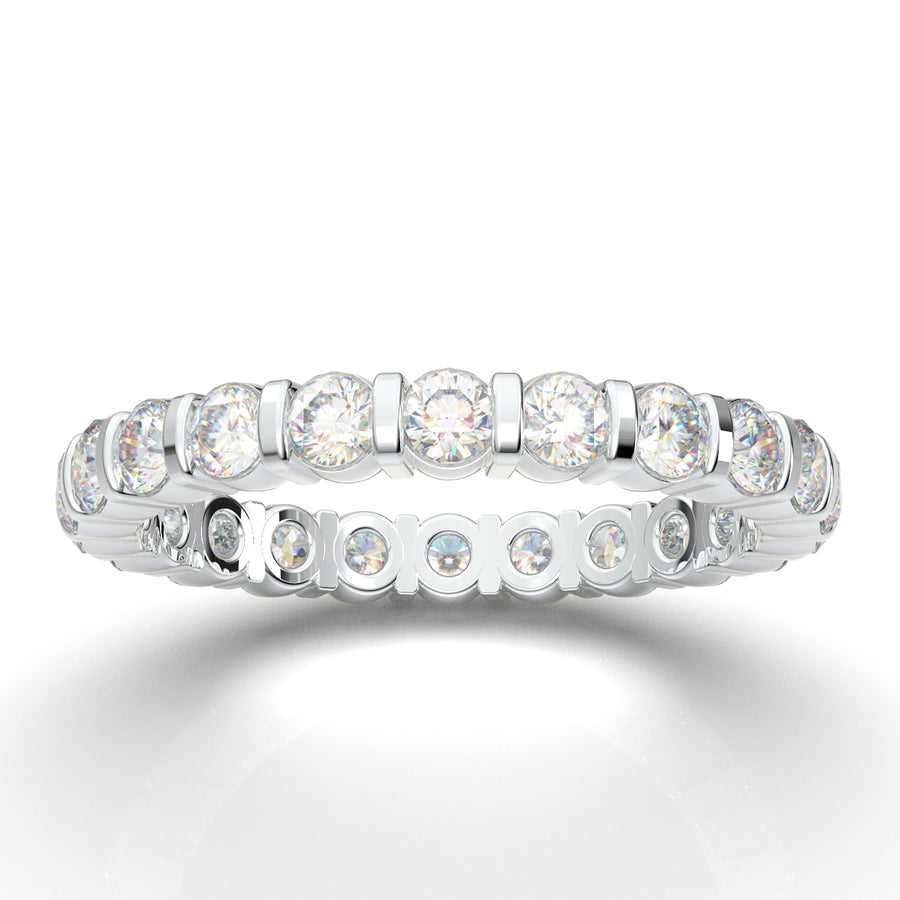 Home Try On--White Gold Eternity Band Bar Set 1.5 Carat