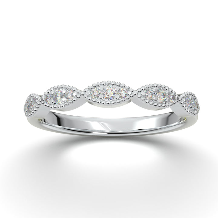 White Gold Vintage Marquise Stackable Band