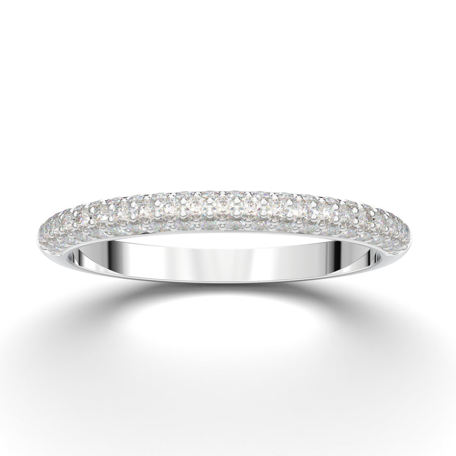 Home Try On--White Gold Pave Wedding Band