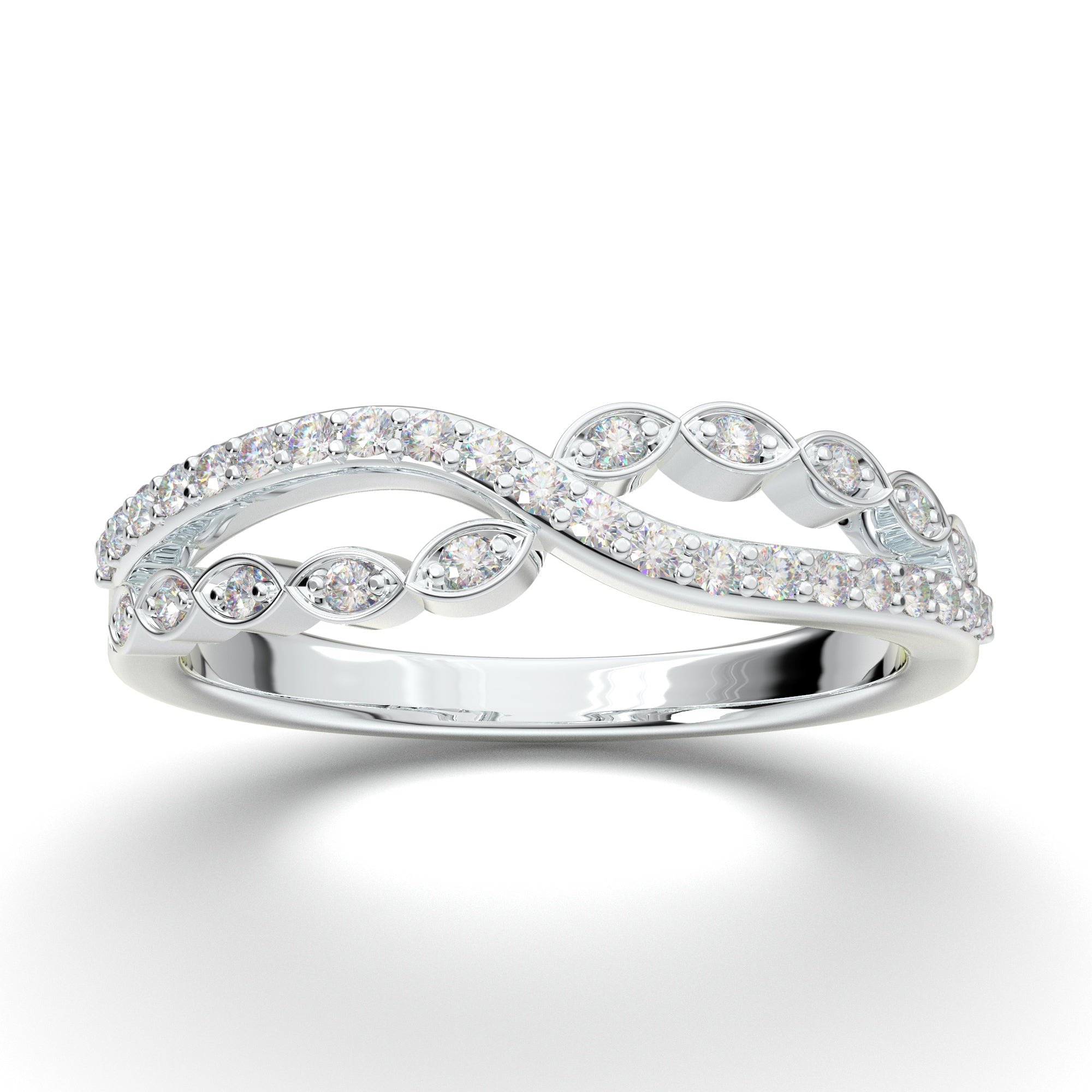 White Gold Twisted Stackable Wedding Band |Try Then Buy| Aurosi Jewels White Gold Twisted Stackable Wedding Band |Try Then Buy| Aurosi Jewels
