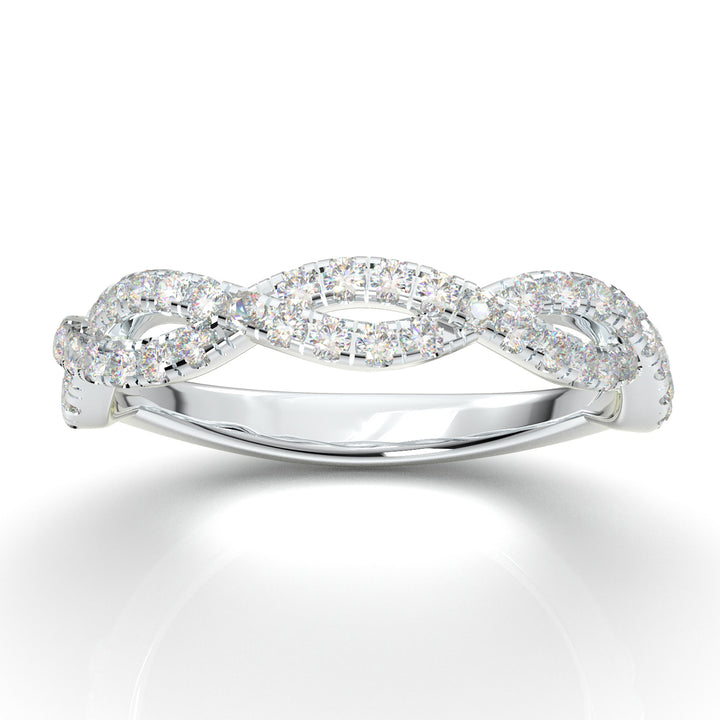 White Gold Infinity U-Cut Diamond Band