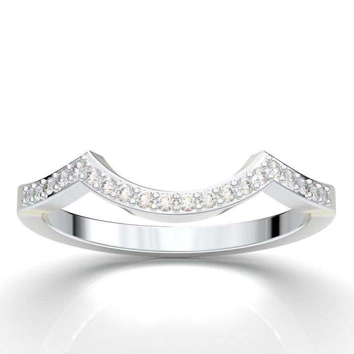 White Gold Twisted U Shape Wedding Band