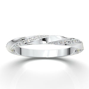 Home Try On--White Gold Twisted Alternating Diamond Band