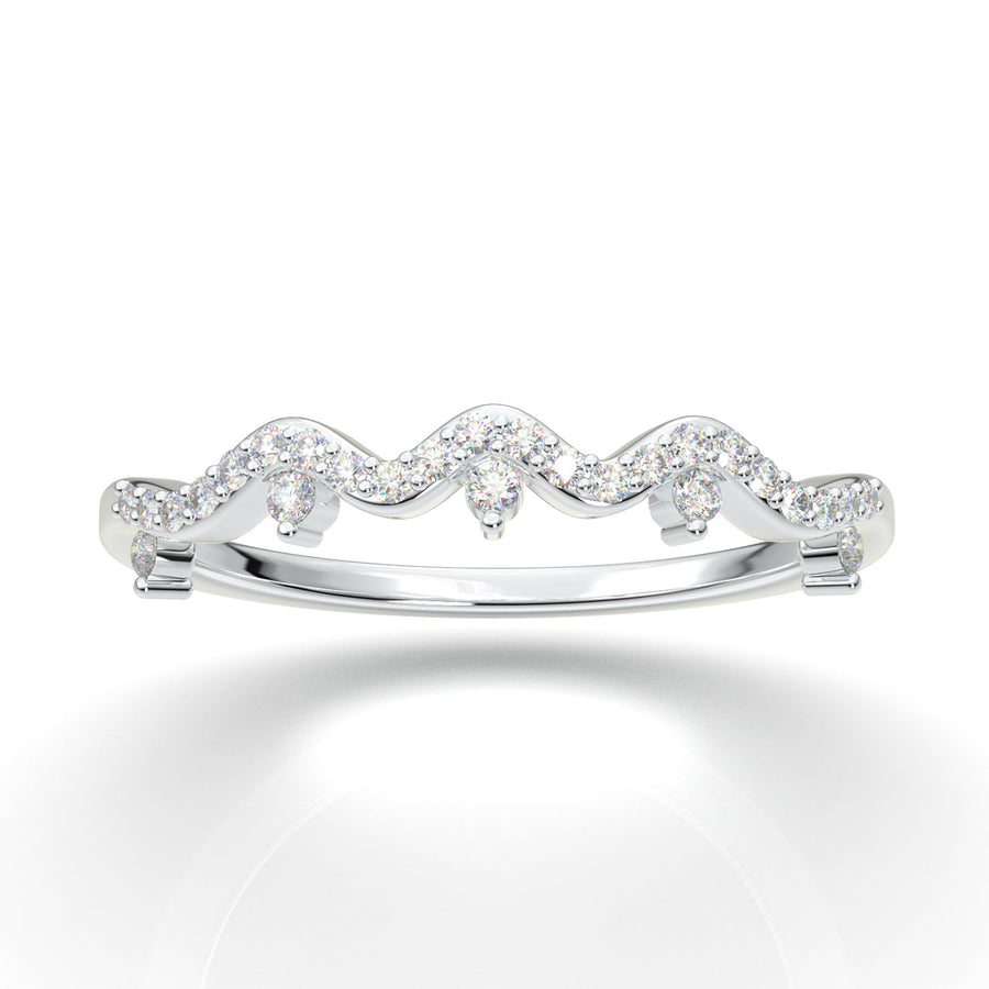 White Gold Twisted Curved Wedding Band