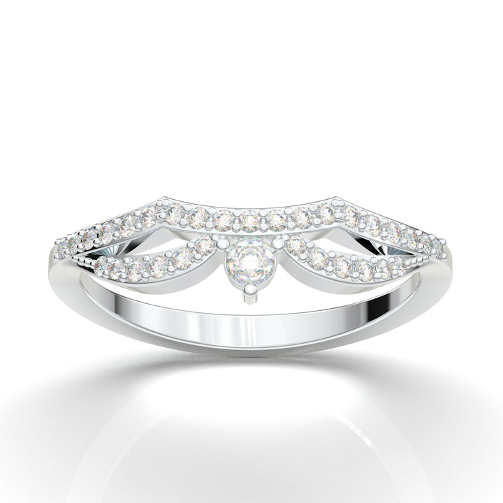 White Gold Vintage Curved Tiara Band