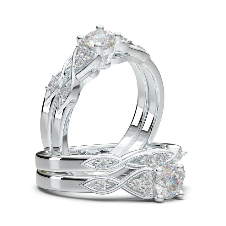 Sale on Antique Vintage Design Milgrain 2 carat Round Morganite and Diamond  Halo Bridal Wedding Ring Set in Rose Gold for Women - Walmart.com