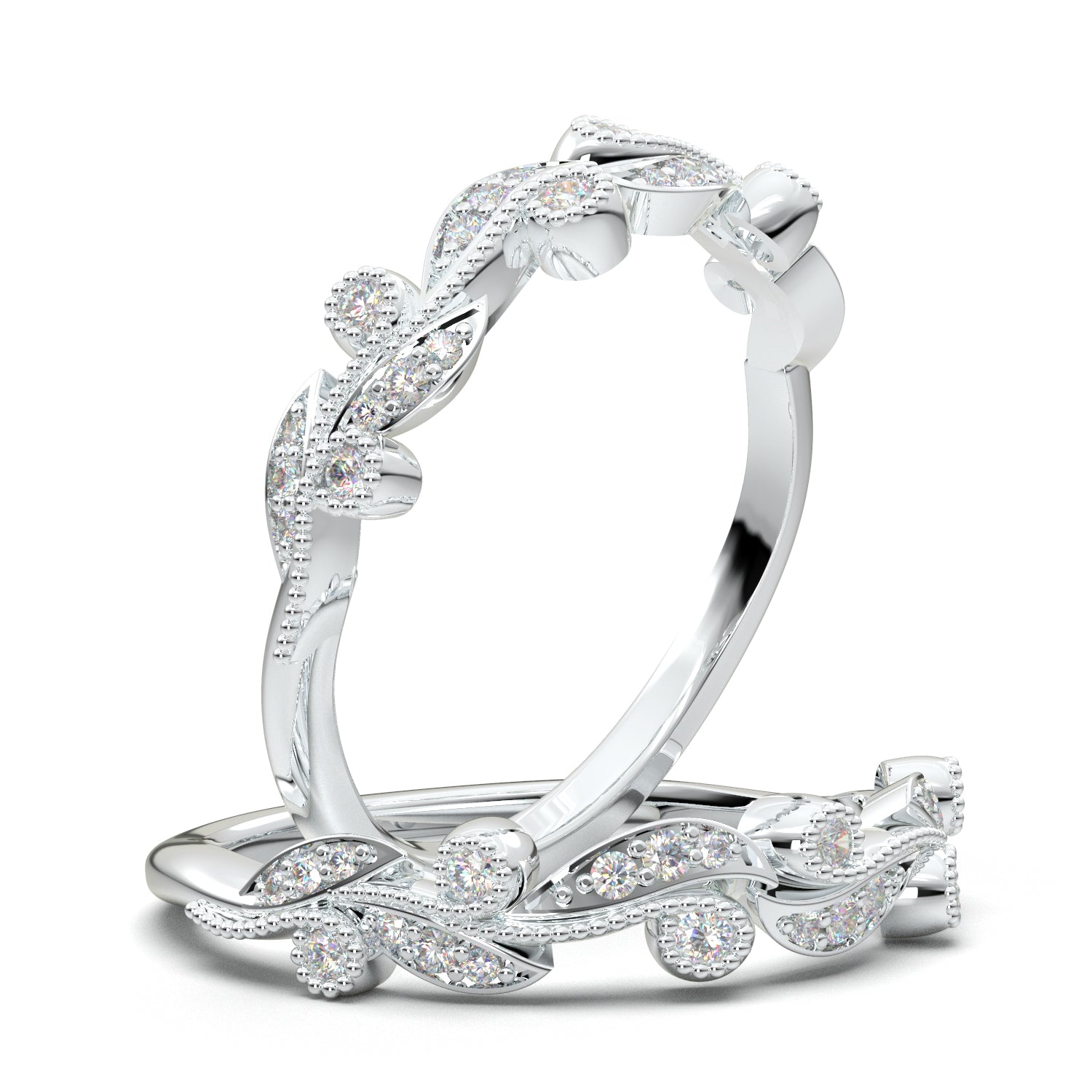 Aurosi Jewels Floral Twisted Flower Engagement Ring