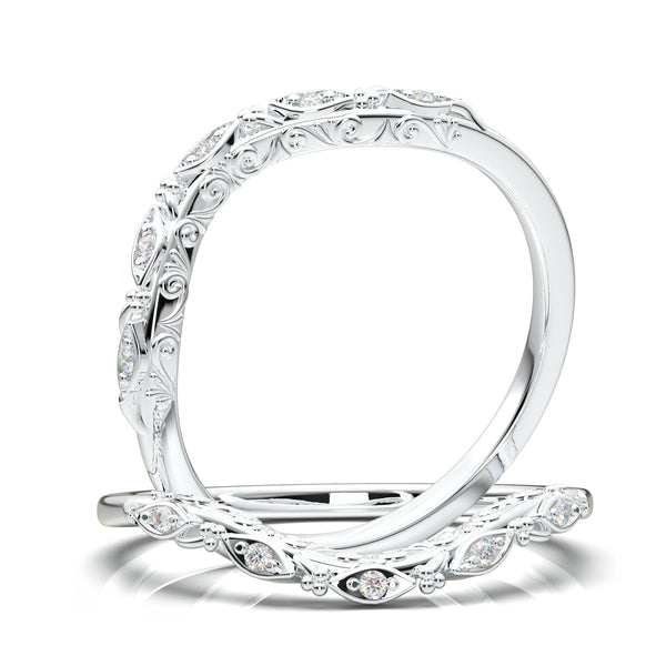 Filigree Diamond Wedding Band | Try-On Now | Aurosi Jewels