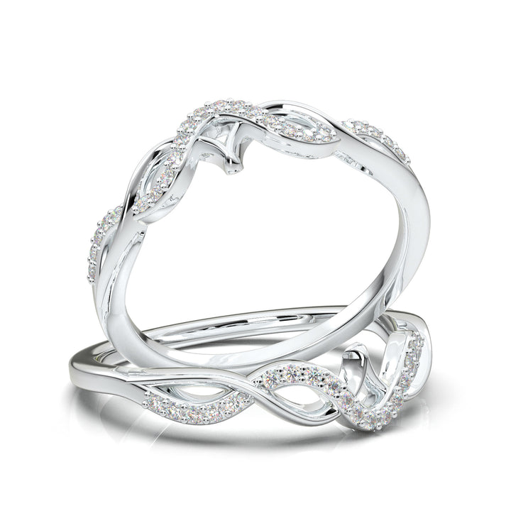 White Gold Infinity Twist Pointed Band