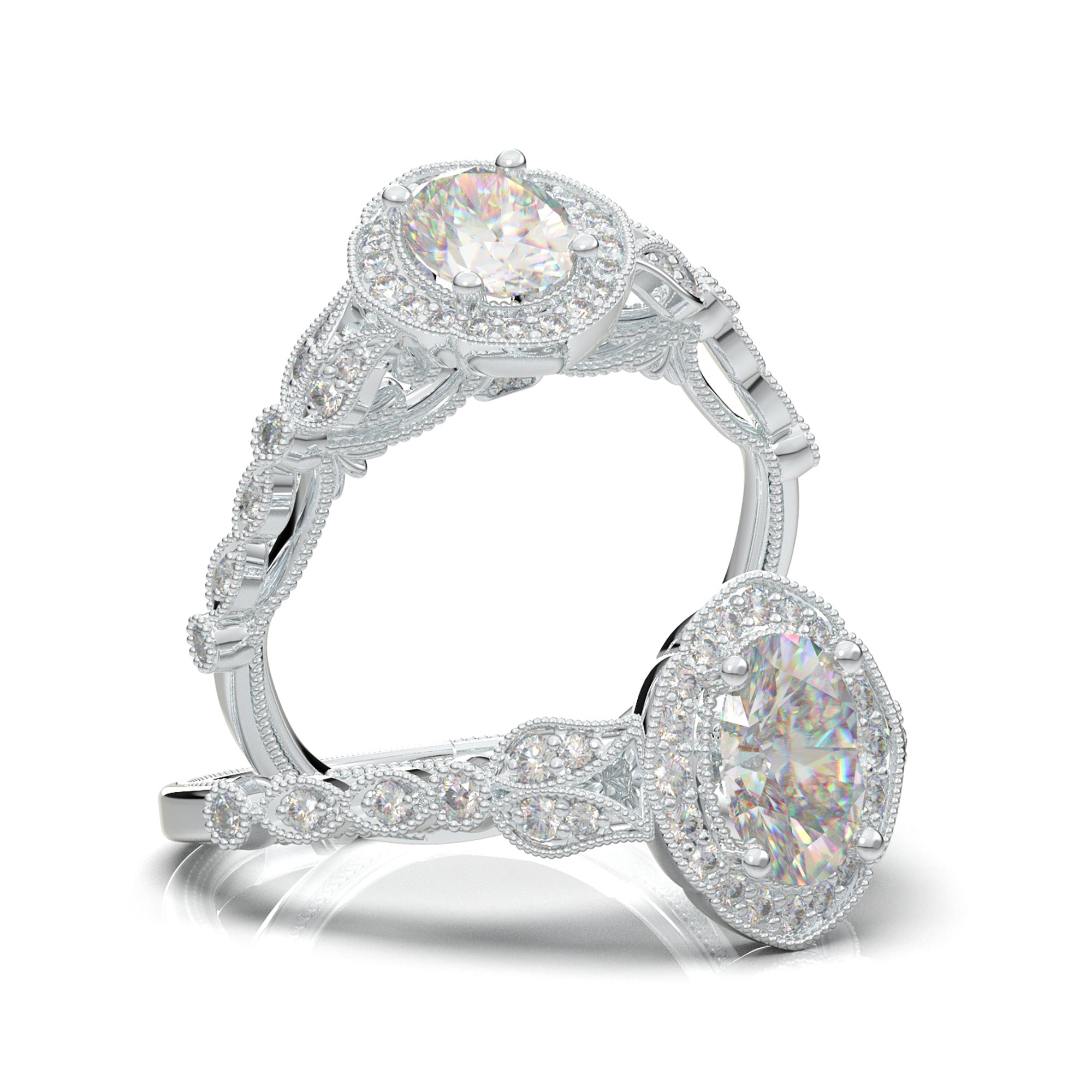 Oval Halo Engagement Rings by Sylvie