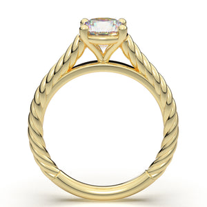 Home Try On--Yellow Gold Rope Solitaire Ring