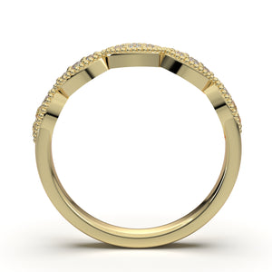 Home Try On--Yellow Gold Vintage Marquise Stackable Band