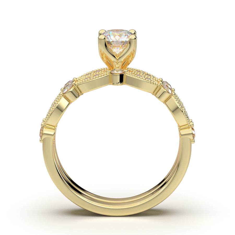 Yellow Gold Stackable Engagement Set