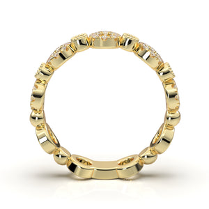 Home Try On--Yellow Gold Vintage Stackable Circle Band