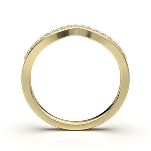 Home Try On--Yellow Gold Curved Delicate Wedding Band