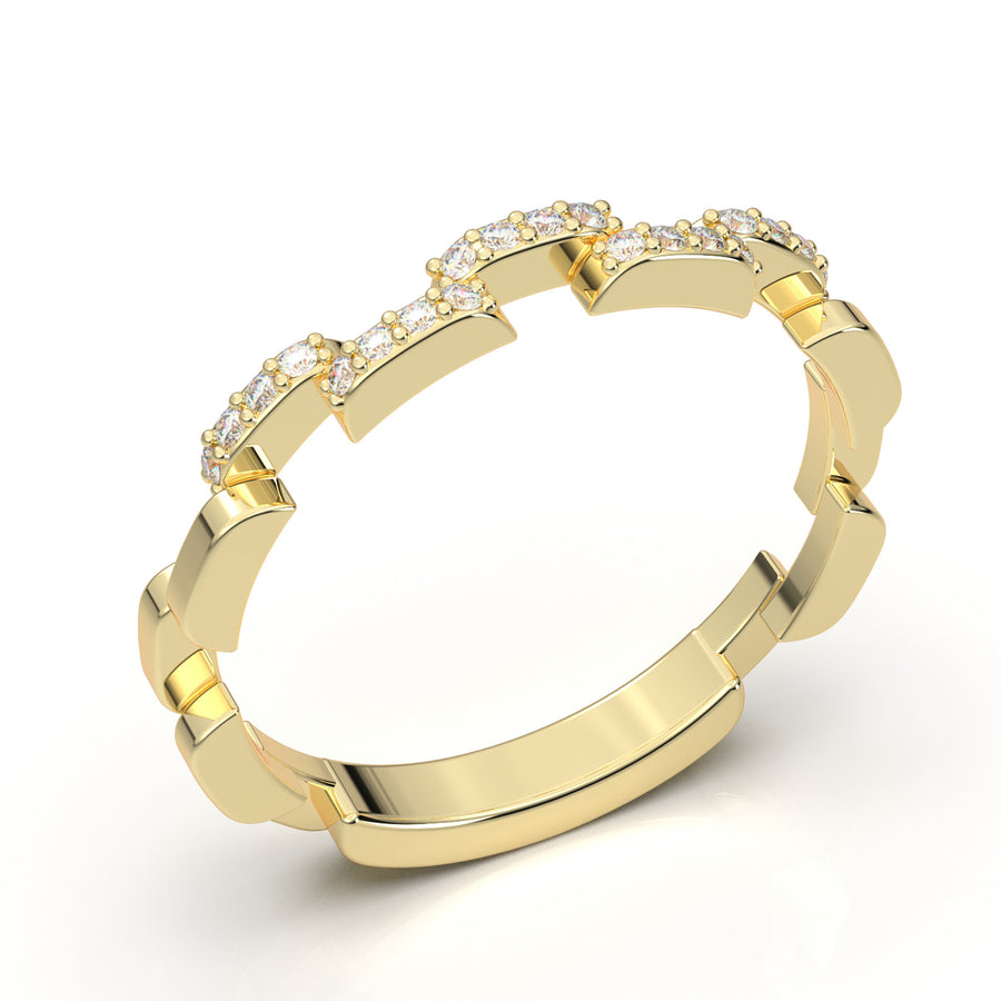 Yellow Gold Twisted Link Band
